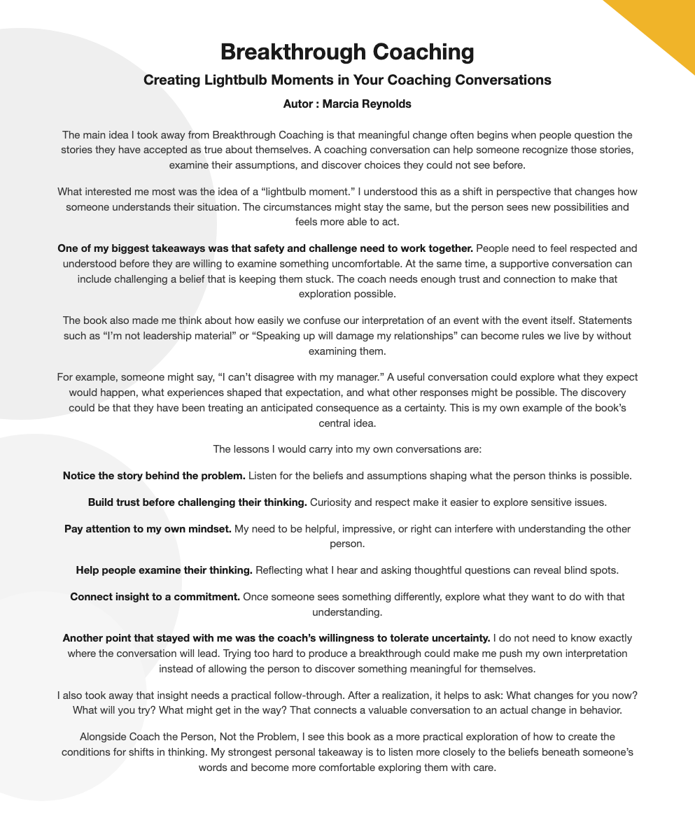 Breakthrough Coaching